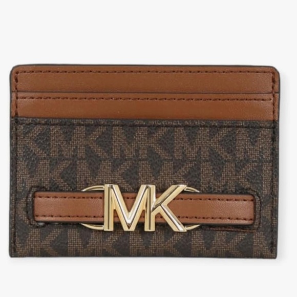 Michael Kors Other - Michael Kors Reed Large Card Holder Wallet MK Signature Logo Leather (Brown MK)